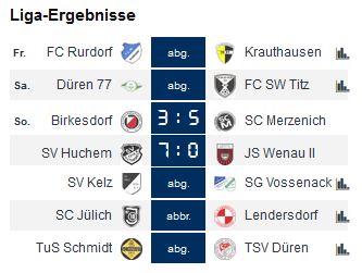 Spieltag Kreisliga A Düren, Quelle: fupa.net
